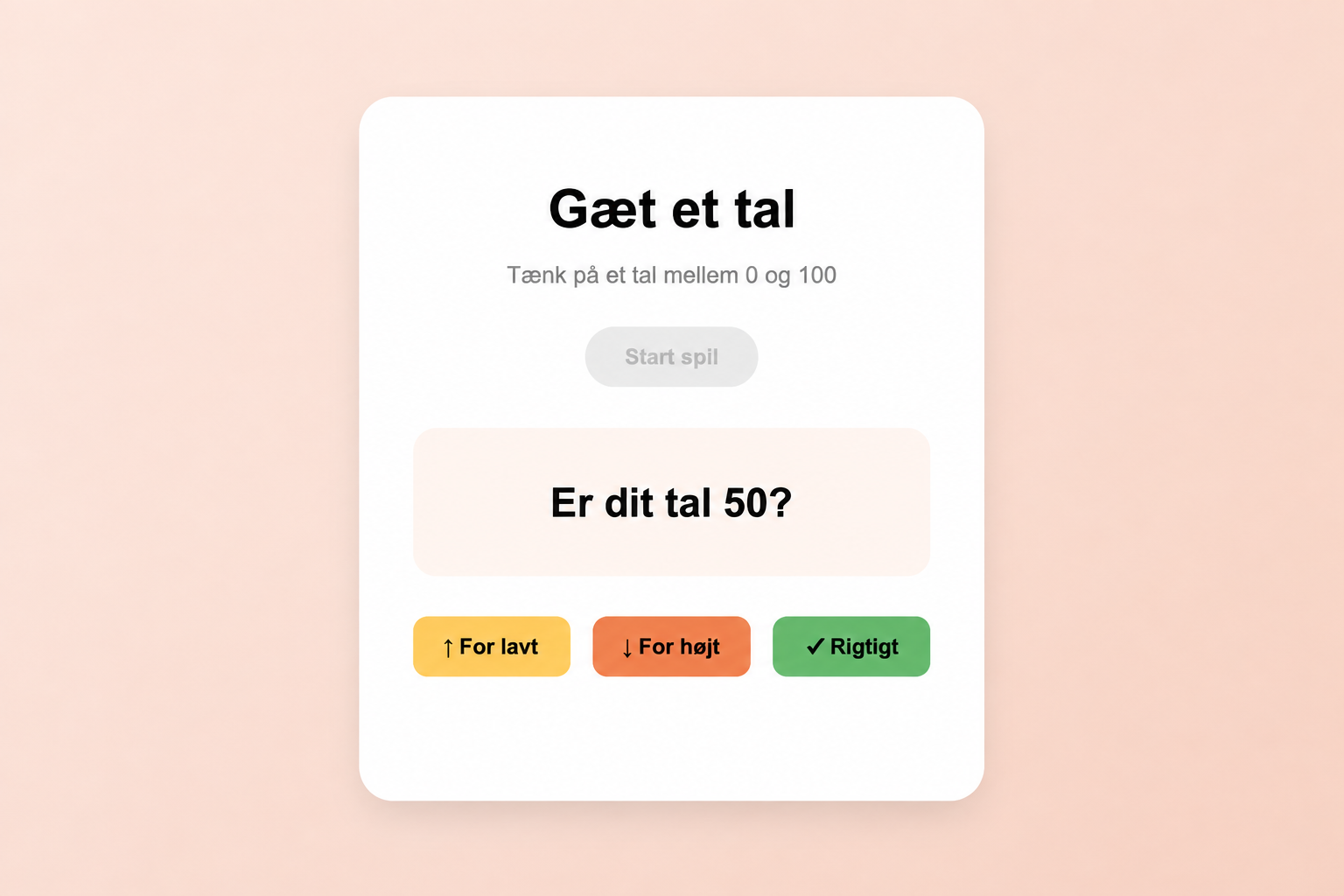 Gæt et tal ombyttet-projekt